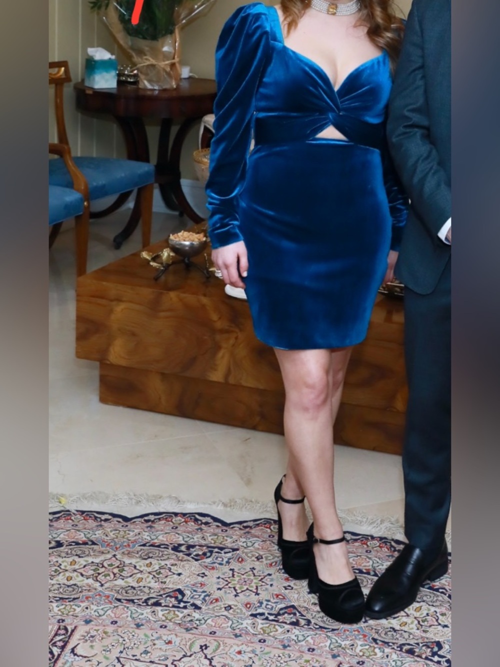 LIKE NEW Blue Velvet Mini Dress